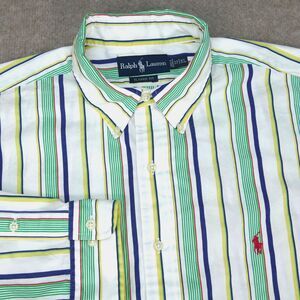 Vintage Polo Ralph Lauren Shirt Mens XL Classic Fit Button Down Up Striped Y2K